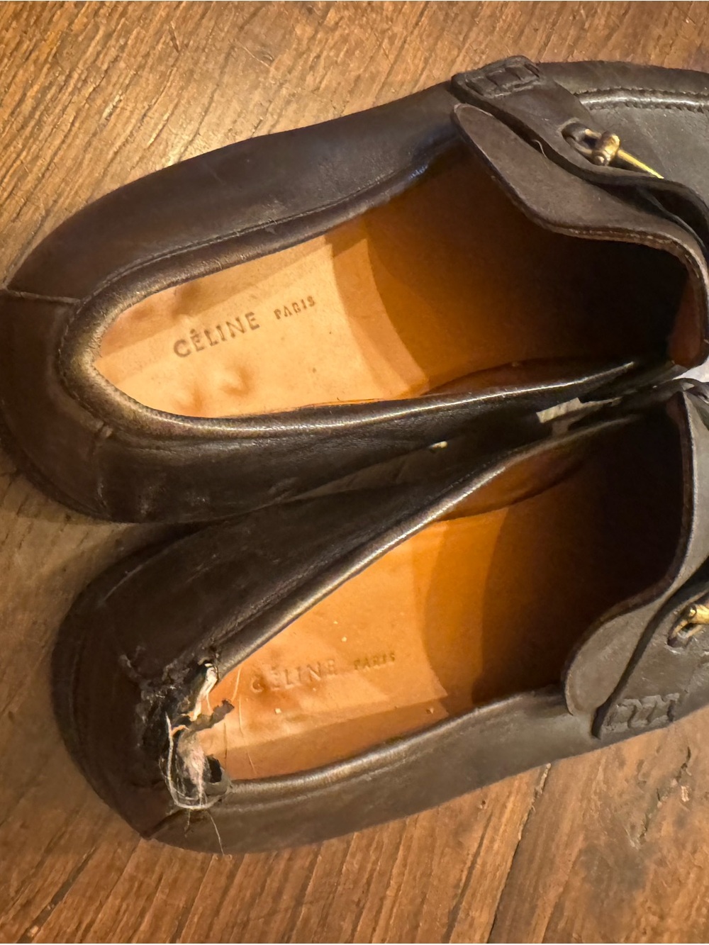 Celine Brown Leather Bit Loafers - Picture 2 of 3